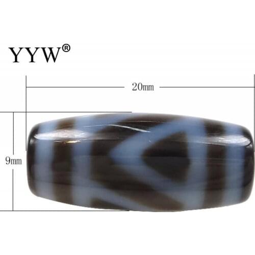 Natural Tibetan Stone Dzi Beads Oval Aaa Grade Mountain & Two Tone Fit Bracelet Diy Fashion Jewelry Gift Men Women 20x9x3mm