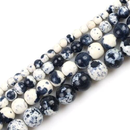 Black White Colorful Rain Jaspers Round Beads Natural Loose Stone Beads For DIY Jewelry Making 4/6/8/10/12mm Bracelet 15