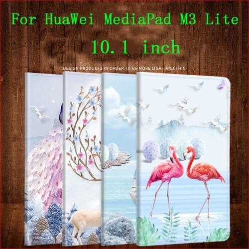 PU Leather Tablet Case For Huawei MediaPad M3 Lite 10 10.1 Protective Cover BAH-W09/AL00 Shell M3 Lite animal prints Fundas Capa
