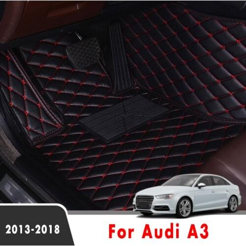 For Audi A3 2018 2017 2016 2015 2014 2013 Car Floor Mats Styling Custom Leather Waterproof Covers Interior Accessories Rugs