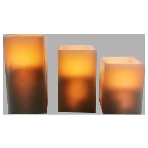 Home Decoration Real Wax Square LED Christmas Candle