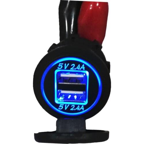 Dual USB Charger Socket 12V/24V USB Outlet Dual Charger Socket for Car Boat RV Motorcycle Truck