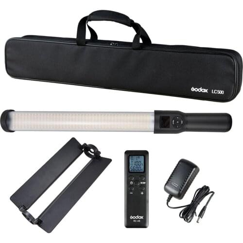 Godox LC500 LED Light Stick 18W Handheld LED Video Light With Barn Door Dual Color Temperature