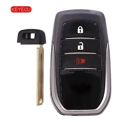 KEYECU Smart Remote Control Key Shell Case 2+1 Button for Toyota Silver Edge