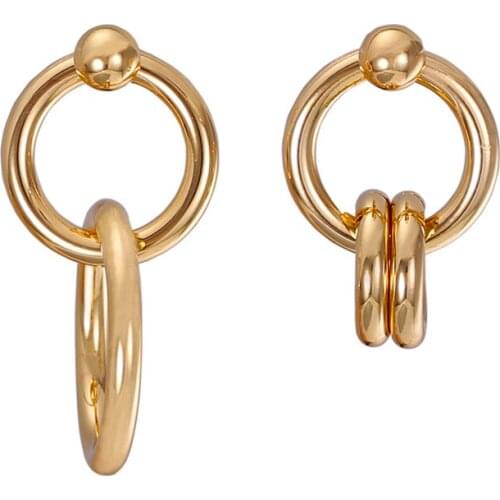 Cute Asymmetric Irregular Alloy Earrings For Women Designer Ladies Unusual Earring Luxury Asymmetric Womans Earrings
