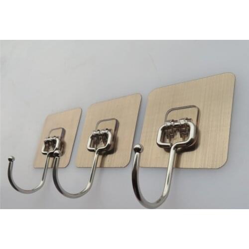 Wall-Mounted Stainless Steel Glue Hook Multifunctional Bathroom And Kitchen Seamless Nail-Free Waterproof Towel Hook Rack
