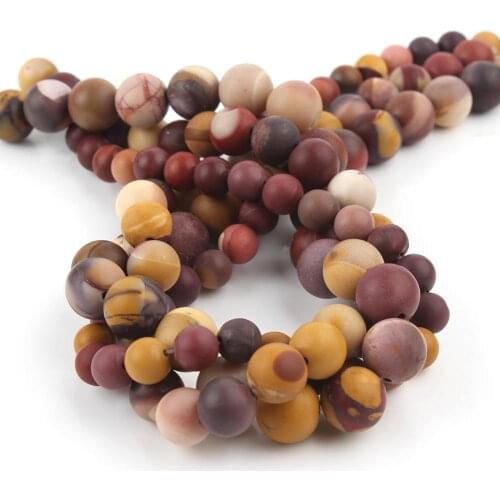 Natural Stone Matte Yellow Mookaite Jaspers Beads Dull Polish Round Loose Spacer Beads For Jewelry Making DIY Bracelets 6/8/10mm