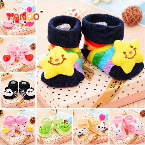 Baby Socks Floor Non-slip Cotton Cartoon Doll socks with bells Baby Girls Boys Soft Cute Boots