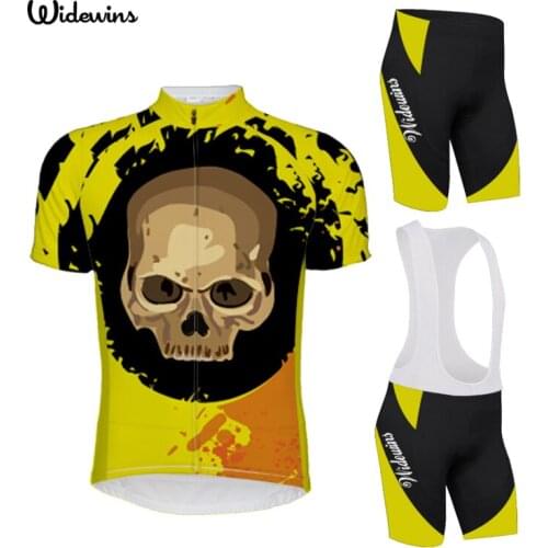 New Skull Mens German Cycling Jersey mtb Bike Shirts Cycling Bicycle Clothing Maillot Ciclismo Outdoor riding Sportswear 5385