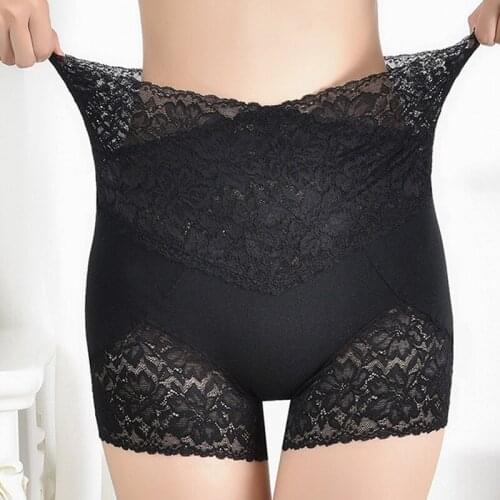 New Women Lace Safety Panties High Waist Sexy Thin Panty Briefs Boxer Shorts Womens Lace Soft Abdomen Underwear