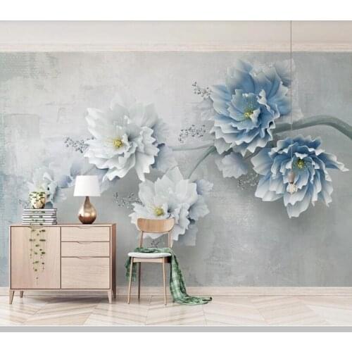 Papel de parede New Chinese style Modern relief peony 3d wallpaper,living room tv wall bedroom mural home decoration
