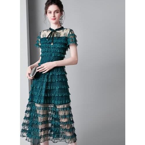 Green lace floral maxi dress women femme 2020 summer long work boho beach office sexy party luxury dresses plus size free ship