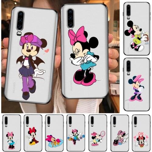 Minnie Mouse OK Anime Transparent Phone Case For Huawei P40 P30 P20 P10 P9 P8 Lite E Pro Plus Etui Coque Painting Hoesjes comic
