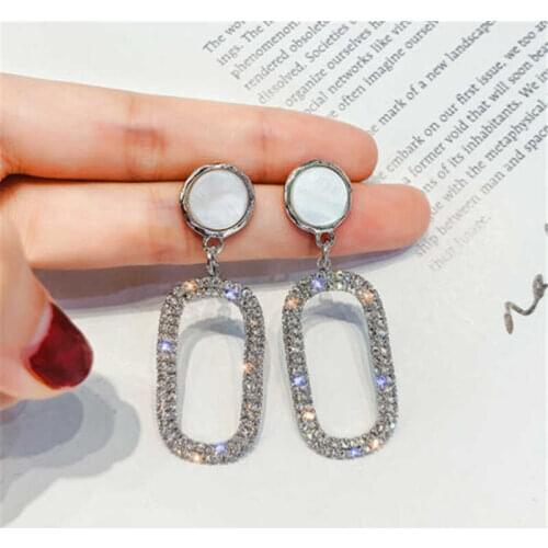 Earring Hoop Elegant for Jewelry White Women Silver Color Gold Color A Pair/set