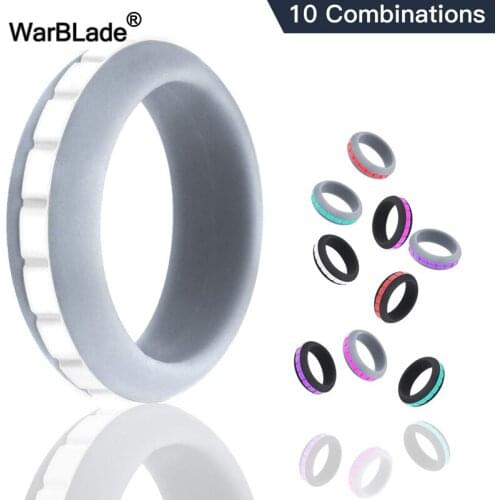 10Color Combinations Silicone Ring For Men Women Can DIY Change Color Hypoallergenic Crossfit Flexible Sports Rubber Finger Ring