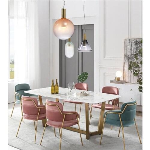 Modern Artistic Creative Gradient Stained Glass Pendant Lights Lighting Nordic Cafe Living Room Restaurant Kitchen Decor Fixture