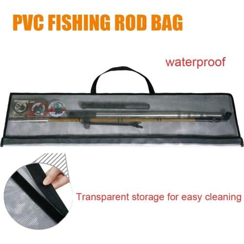 Fishing Rod Storage Bag Transparent PVC Fishing Pole Bait Tackle Tool Storage Case Outdoor Fishing Accessories Pouch
