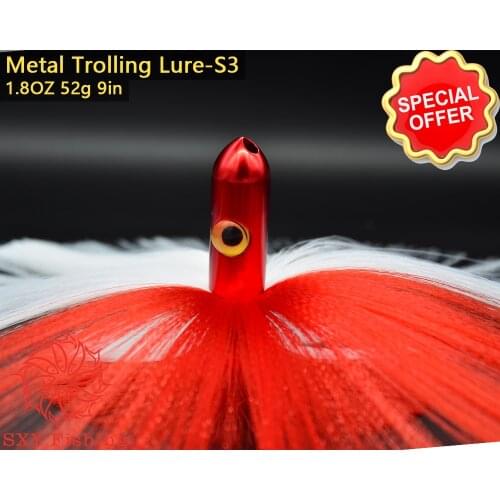 SXY fishing S3 Deep-sea fishing Fake lure Oxidize multiple colors Aluminum Tuna bait Deep sea trolling lure Marlin bait