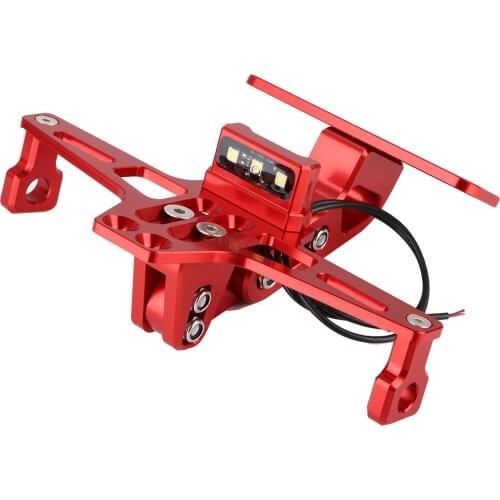 Universal Motorcycle Aluminum Alloy High strength Rear License Plate Mount Holder with high bright low power LED Light