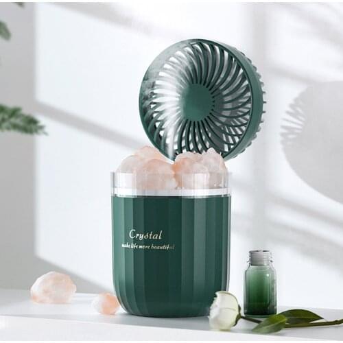 USB Air Humidifier Crystal Salt Stone Aromatherapy Lamp Aroma Oil Diffuser Portable Air Purifier Mist Maker Sprayer Home Decor