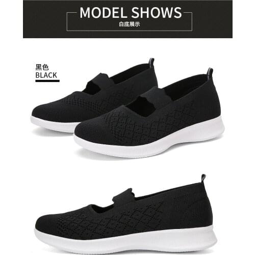 2021 Women Wedges Shoes New Mesh Breathable Knit Ladies Shoes Mix Colors Sneaker Soft Platform Slip On Womens Vulcanize Shoes
