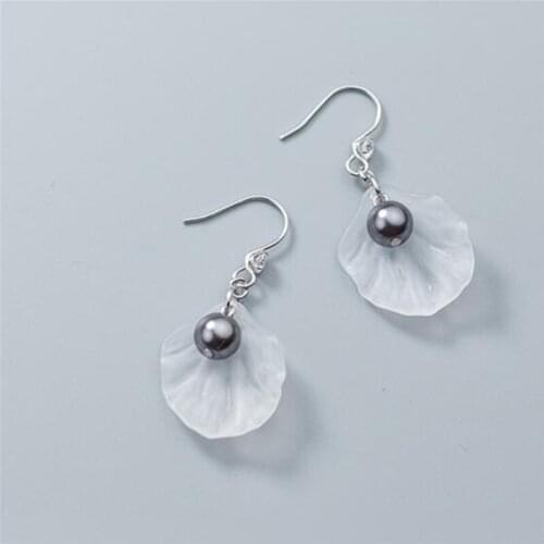 Natural Shell 925 Sterling Silver Pearl Drop Earrings For Women Valentines Day Wedding Gift Sterling-silver-jewelry EH521