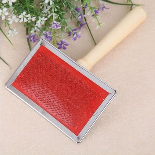 1 piece pet cat Needle combs pet hair removal brush comb cat dog combs with wooden handle 6.3*12.5cm Pet Grooming Tool