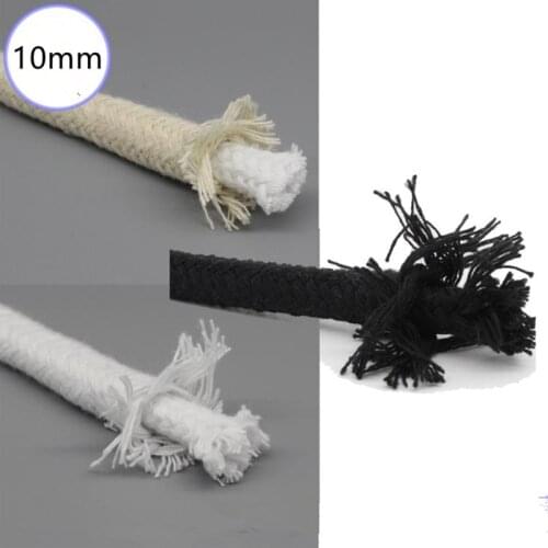 10mm Black White Bleached Round Solid Cotton Rope Butter Lamp Alcohol Rope 5 Meters Macrame Cord String Thread