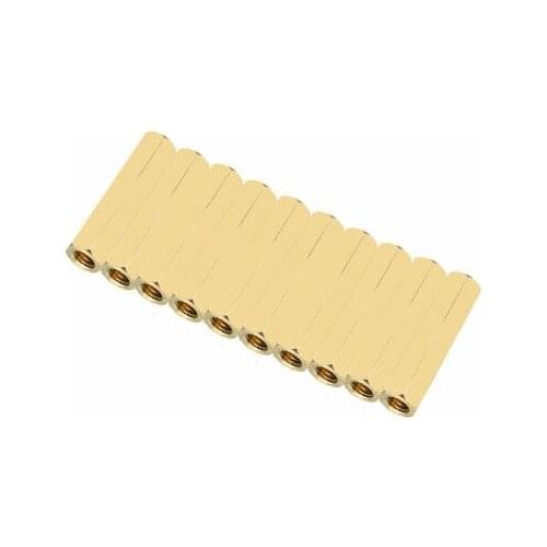 10pcs Brass Straight PCB Pillar Female Thread Hex Standoff Spacer M4x6x25mm