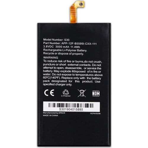 1x 3000mAh 11.4Wh APP-12F-B5595I-CXX-111 Repalcement Battery For CATS30 S30 Bateria Batterij Batteries