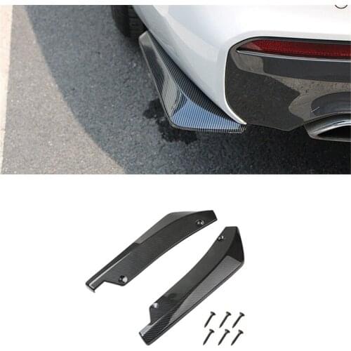 2Pcs Car Rear Bumper Lip Diffuser Splitter Spoiler Scratch Protector for Volkswagen vw POLO Tiguan Passat CC Golf GTI R20 R36