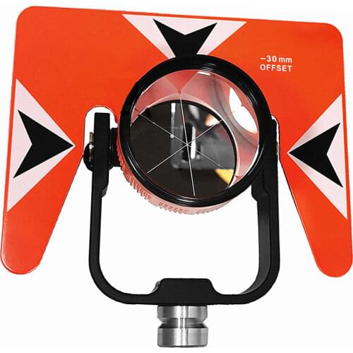 Brand new total station Prism for Pentax Nikon Sokkia Topcon south total station Metal red single prism surveying w/Bag -30/0mm