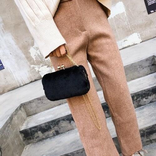2021 Winter Fur Day Clutches Fashion Casual Simple Party Wedding Evening Bags Purses