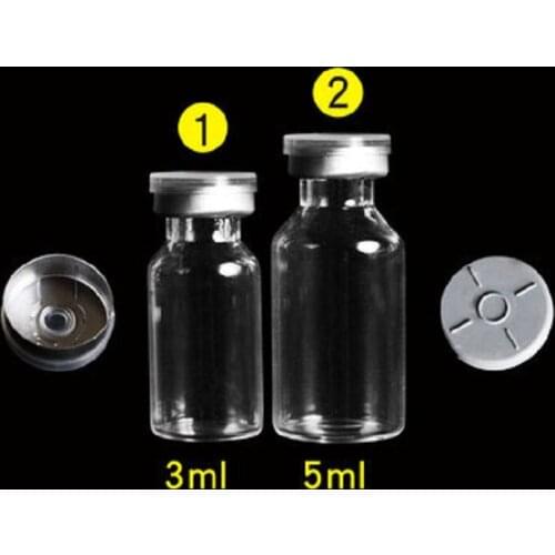 3ml 5ml Butyl Rubber Stopper Cecillin Bottle Tubular Vial Experimental Bottle Aluminum Plastic Cap Sealed Leakproof Glass Bottle