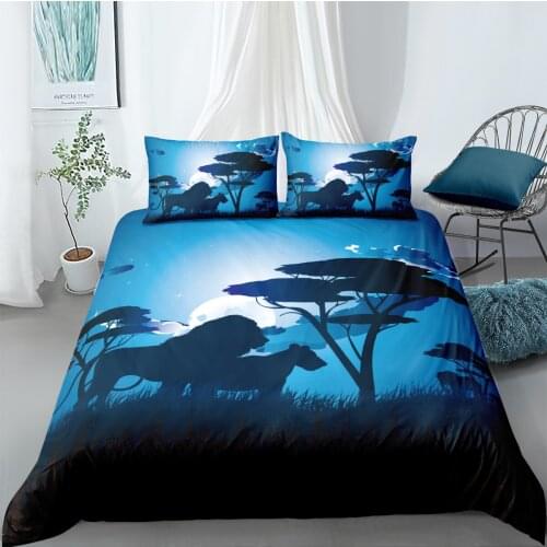 3D Duvet Cover Sets Bedding Set Quilt Comforther Covers Bed linens Full Twin Single Double Size Lion And Leopard Bed Linens