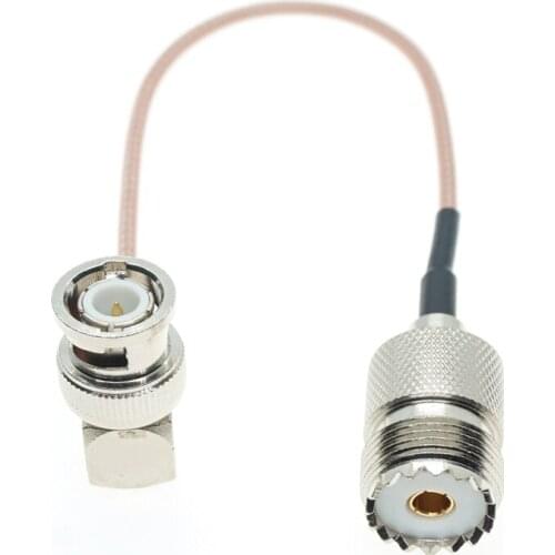 BNC Male Connector Right Angle RA To UHF Female SO239 Pigtail Jumper Coax RF RG316 Cable