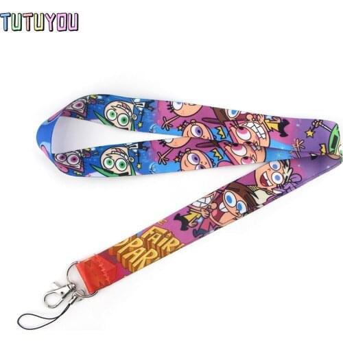 PC1703 Cartoon Icons Style Funny Guardian Fairy Anime Lover Key Chain Lanyard Neck Strap For USB Badge Holder DIY Hang Rope