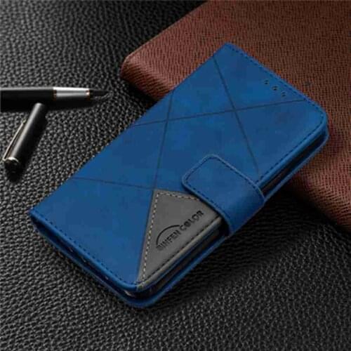 Stand Business Phone Holster For iPhone 12 Mini 11 Pro Max SE 2020 X XS XR 6 7 8 Plus Stripe Wallet Rhombus Case Hit Color Cover