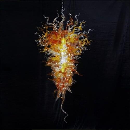 Art Decorative Designer Glass Pendant Lamps Tiffany Style 100% Mouth Blown Glass With 110v-240v LED Bulbs