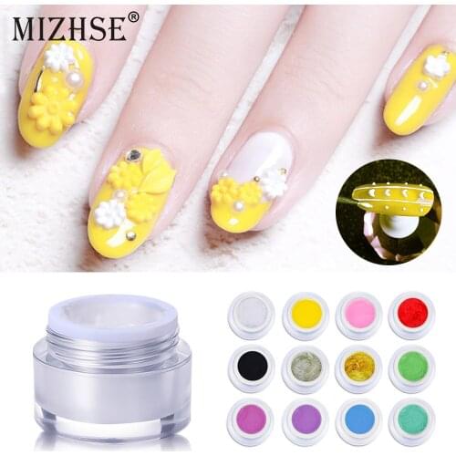 MIZHSE Nail Polish Gel UV Gel Nagellak For Manicure 3D Carved Patterns For Nails Design Emboss Glue Nail Art Decorations