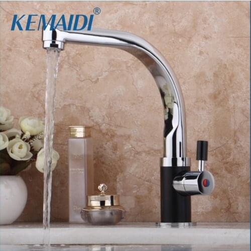 KEMAIDI New Design Hot Water Tap Bathroom & Kitchen Faucet Deck Mounted Mixer Bathroom Tap Set Chrome Finished