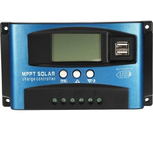 30/40/50/60/100A MPPT Solar Controller LCD Solar Charge Controller Accuracy Dual USB Solar Panel Battery Regulator