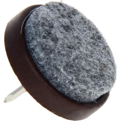 MroMax Hot Round Felt Foot Nails CB-14 Plastic+Metal Brown 20/22/28mm Felt Nails Total Height 24mm Cap Height 9mm 16/26/36/46pcs