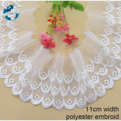 11cm width polyester embroid lace sewing ribbon guipure trims doll lace DIY Garment Accessories wedding lace#3448