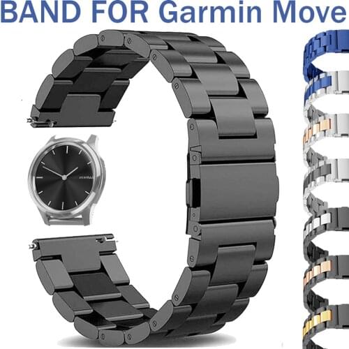 20mm 22mm Metal Wrist Band for Garmin Watch Move 3 Stainless Steel Watchband Bracelet for Garmin Move Luxe Style Watch Strap