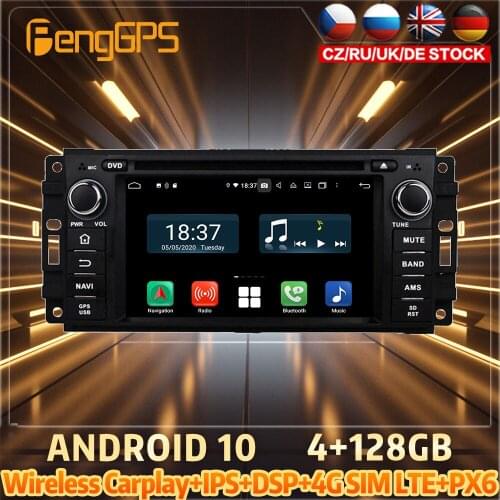 128G Android10 PX6 DSP For JEEP 300C Compass 2010 Car DVD GPS Navigation Auto Radio Stereo Video Multifunction CarPlay HeadUnit