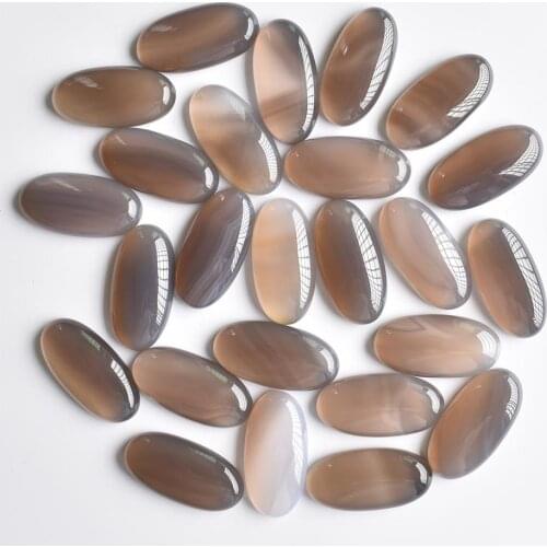 Wholesale 20pcs/Lot fashion high quality natural grey onyx oval shape cab cabochon beads for Jewelry making 15x30mm free