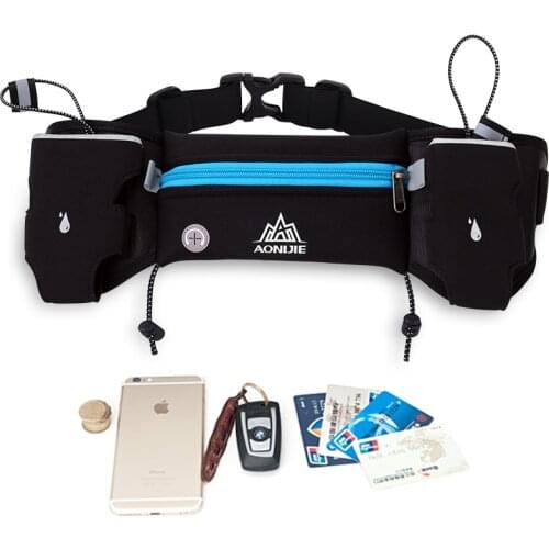 AONIJIE Marathon Waist Bag Cycling Running Backpack Hydration Belt Pouch Fanny Pack Mobile Phone Holder for 250ml Water Bottles