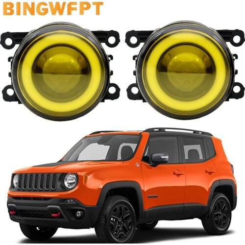 2x NEW Angel Eyes Car styling front bumper LED fog Lights For Jeep Renegade BU 2015 2016 2017