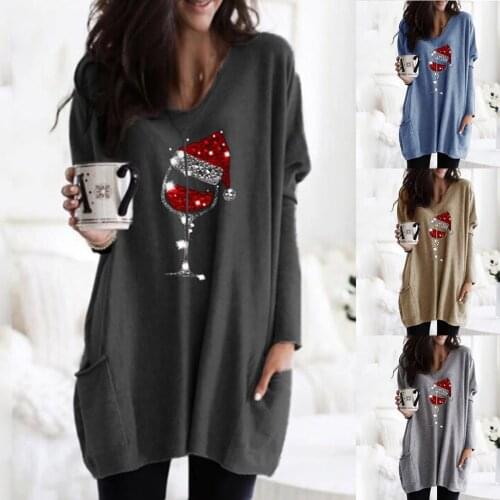 Plus Size Women Tops Hoodie S-3xl New Clothing Ladies Tops Womens Christmas Print Long-sleeved Sweatshirt Casual Blouse Топы